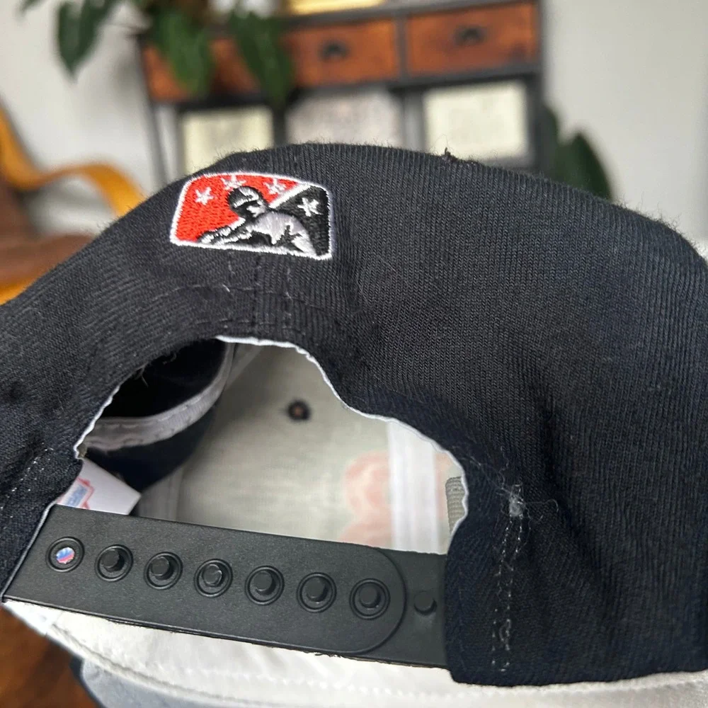 Vintage New Era Bowie Baysox Snapback Hat Black MiLB Baseball Made in USA Cap